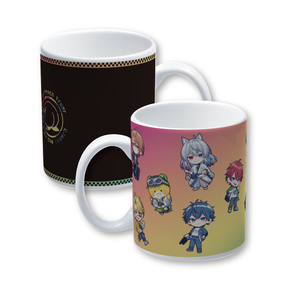 カラフルピーチ×タワー共通グッズ　感温マグカップ(ミニキャラクターデザイン)